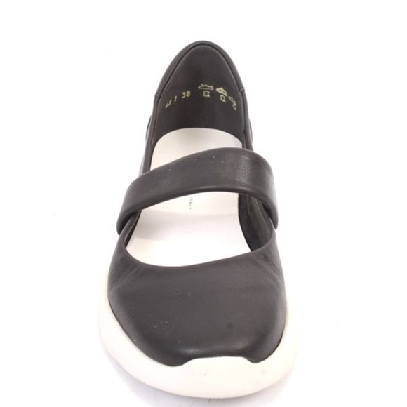 Frau 43k Black Leather Comfortable Flats Shoes - Picture 7 of 8